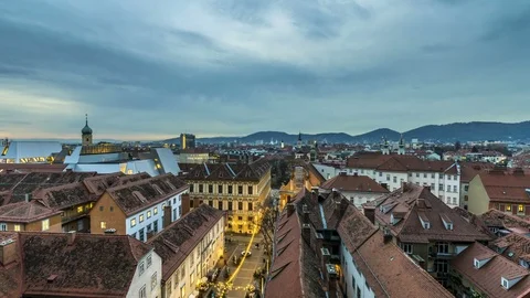 Graz Austria Skyline timelapse Stock-Footage 85133766