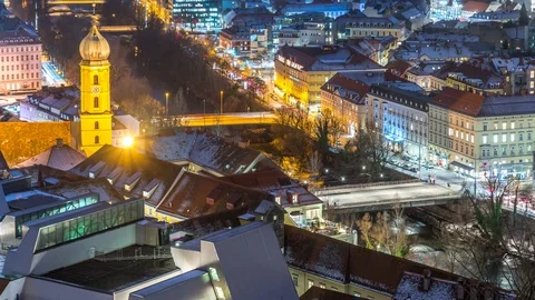 Graz city at winter time lapse Stock Footage 103432106
