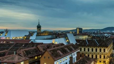 Graz Cityscape timelapse Stock Footage 85132633