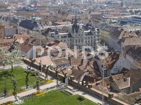 Graz old city center hall austria tourism trip Stock Photos