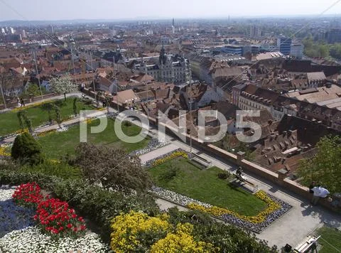 Graz old city center hall austria tourism trip Stock Photos