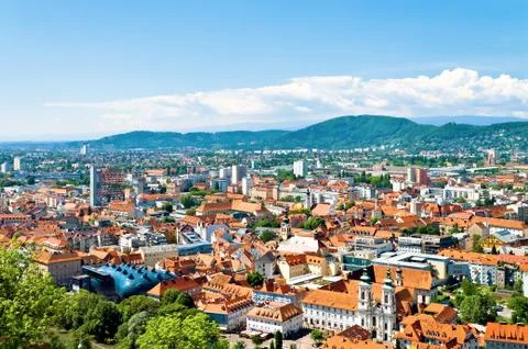 Graz panorama Stock Photos