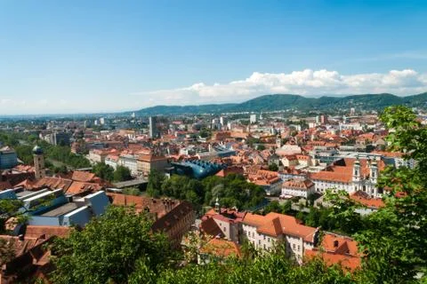 Graz panorama Stock Photos