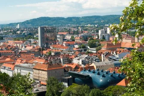 Graz panorama Stock Photos