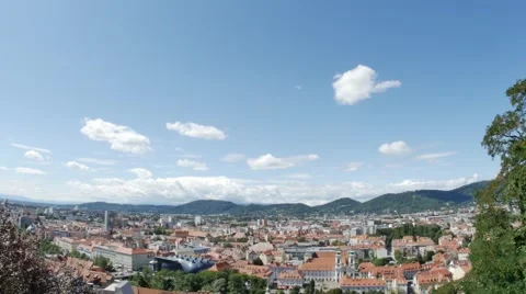 Graz panorama from uhrturm in austria Video stock 57322913