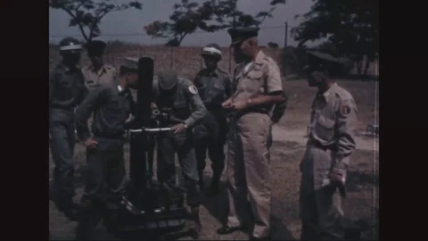 GRC cadets being trained for basic artillery course - 1966 Stock Footage 90460529