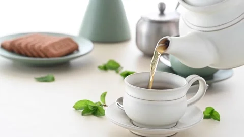 Grean Tea Serving Stock Footage 197387992