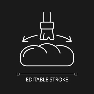 Grease for baking white linear icon for dark theme Stock Illustration