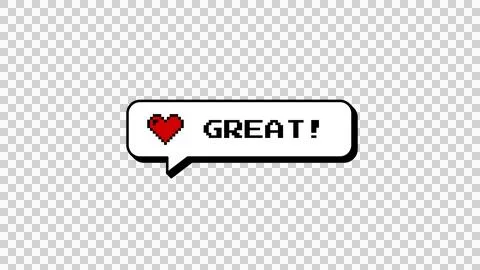 Great 8-bit pixel art comment balloon. Heart in neubrutalism style. Stock Illustration