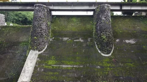 Great aerial view of the bridge from the bottom up Stock Footage 226486583