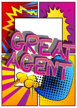 Great Agent Comic book style cartoon words on abstract comics background Stock-Illustration