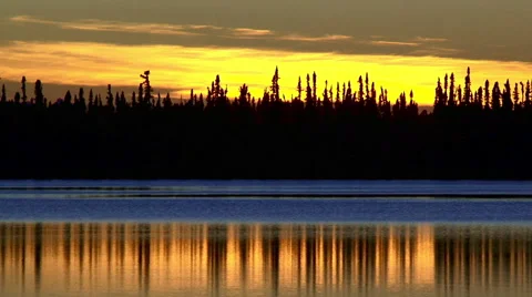 Great Alaskan sunset with pull focus Stock Footage 40451017