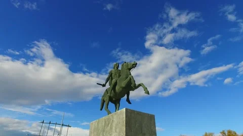 Great Alexander State timelapse in greece Thessaloniki Stock Footage 142751809
