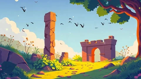 Great and Calming View: A Tree Above and A Road That Leads You to Paradise. Stock Footage 330319440