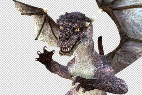Great and powerful dragon posing close to the camera Stock Illustration