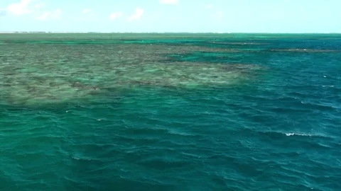 Great Barrier Reef in Queensland, Australia. View from a ship Stock Footage 74014553