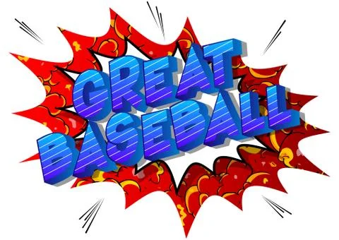 Great Baseball - Vector illustrated comic book style phrase on abstract backg Stock Illustration