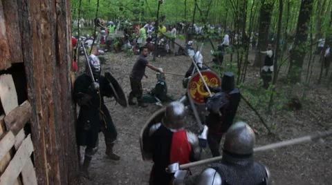 Great battle of the Knights in full armor (Part 8) Stock-Footage 40519341