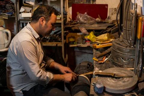 Great Bazaar Tabriz Knive Shop Stock Photos