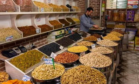 Great Bazaar Tabriz Nut Shop Stock Photos
