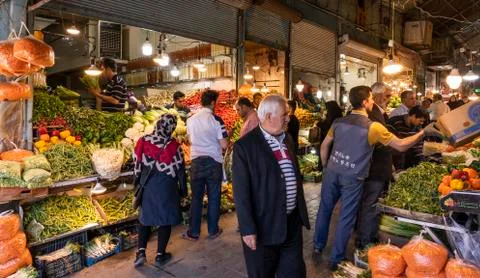 Great Bazaar Vegetables Shop Tabriz Stock Photos