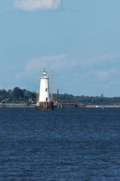Great Beds Lighthouse on August 21, 2024 库存照片