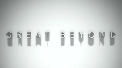 Great beyond 3D title animation white text on a white background Stock Footage 299701946