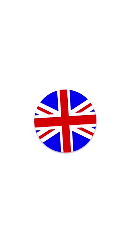 Great Britain Flag Button Icon Animation Stock Footage 336747526