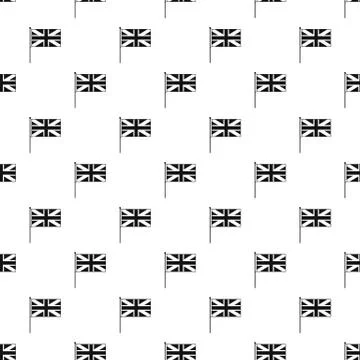 Great Britain flag with flagpole pattern Stock Illustration