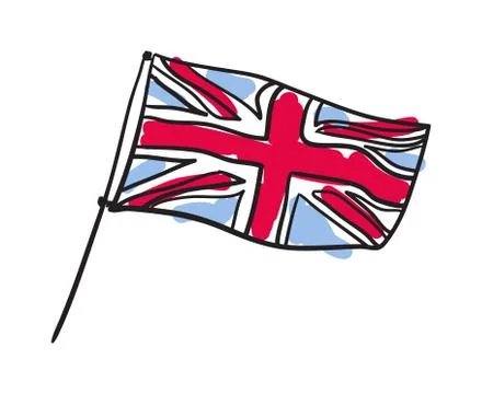 Great Britain flag hand drawn isolated icon Stock Illustration