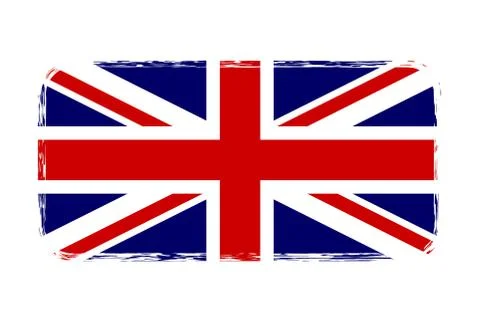 Great Britain flag. Jack UK grunge flag isolated white background. English Un Stock Illustration