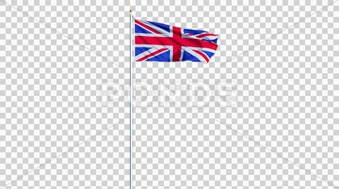 Great britain flag, long shot, isolated with alpha channel Stock Photos