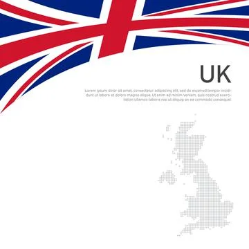 Great Britain flag, mosaic map on a white background. UK flag pattern. Vector Illustrazione stock