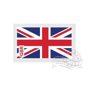 Great britain flag old postage stamp Stock Illustration