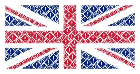 Great Britain Flag Pattern of Error Items Illustrazione stock