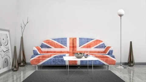 Great Britain flag sofa Stock-Illustration