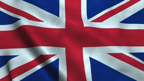 Great britain flag waving in the wind. National flag of Great britain Stock Footage 121589477