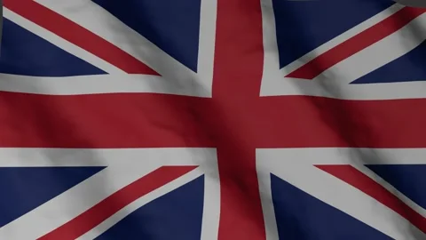 Great Britain flag waving in the wind. United Kingdom national flag v Stock Footage 168441880
