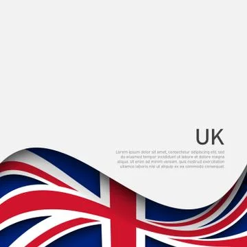 Great Britain flag on a white background. UK flag pattern in paper cut style Illustrazione stock