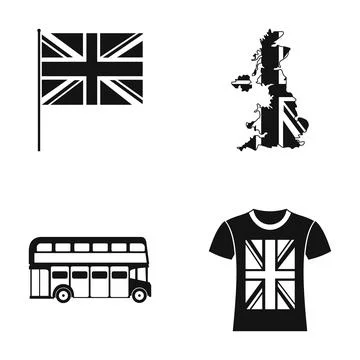 Great britain icons vector set on white background 스톡 일러스트