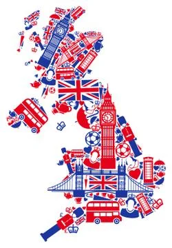 Great Britain map Stock Illustration