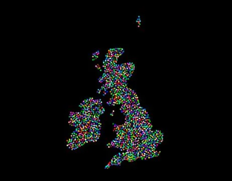 Great Britain map. Isolated on black background. Vector illustration. 库存插图
