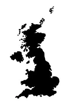 Great Britain map silhouette Stock Illustration
