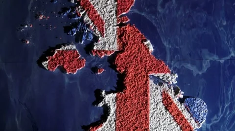 Great Britain map, tilt down Video stock 8858824