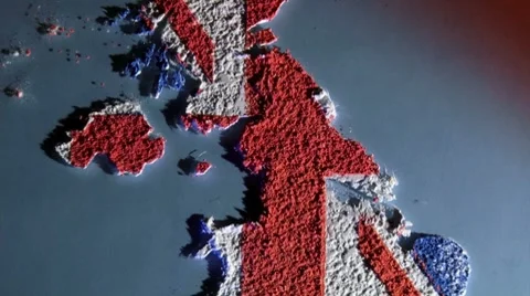 Great Britain map, zoom out, light blue Video stock 8859000