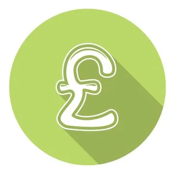 Great Britain Pound Flat Icon Stock Illustration