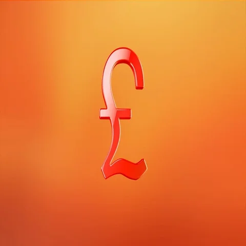 Great Britain Pound Red 3d Icon Stock Footage 69726392