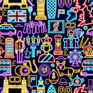 Great Britain Seamless Pattern Stock Illustration