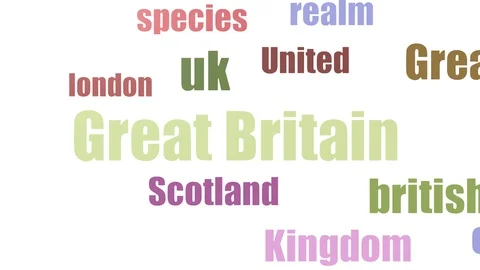 Great Britain Tag Cloud Animated Isolated Stock-Footage 99620976