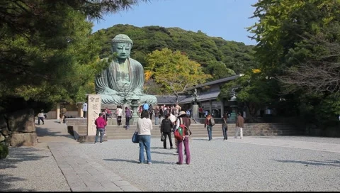 Great Buddha (Daibutsu), Kamakura, Tokyo, Japan Stock Footage 991953
